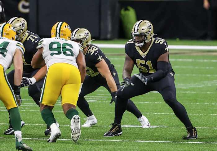 New Orleans Saints guard Cesar Ruiz (51). Credit: SI.COM/USA TODAY Sports